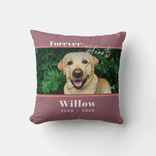 Custom Pet Memorial Photo Typography Cushion (Front)