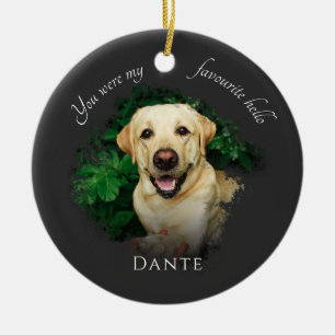 Custom Pet Memorial Photography Grey Ceramic Ornament