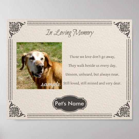 Custom Pet Memorial Poem - Poster | Zazzle.com.au