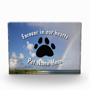 Custom Pet Memorial Rainbow Acrylic Block