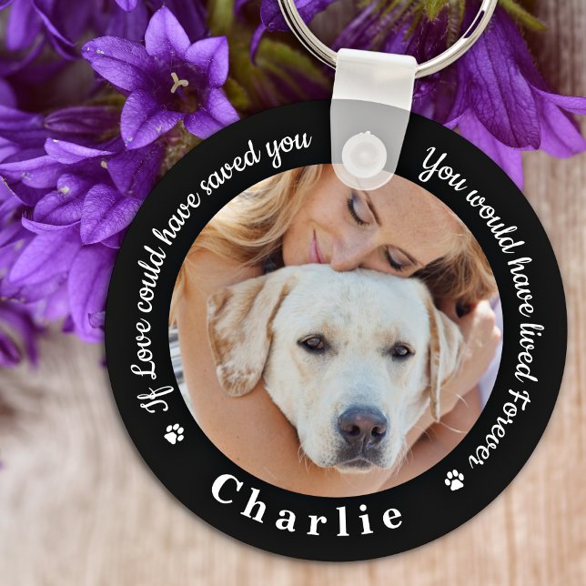 Custom Pet Memorial Sympathy 2 Dog Photo Key Ring (Creator Uploaded)