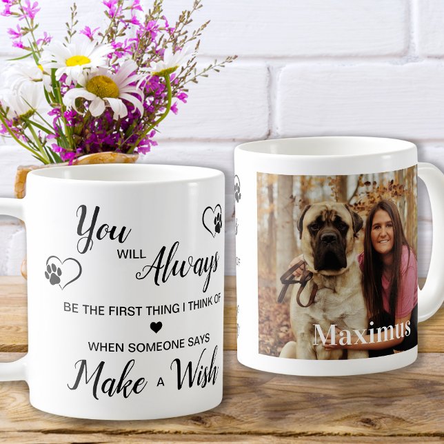 Custom Pet Memorial Sympathy Remembrance Dog Photo Coffee Mug (Creator Uploaded)