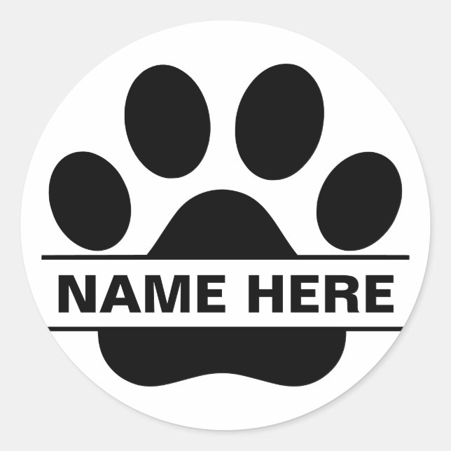 Custom Pet Monogram Classic Round Sticker (Front)