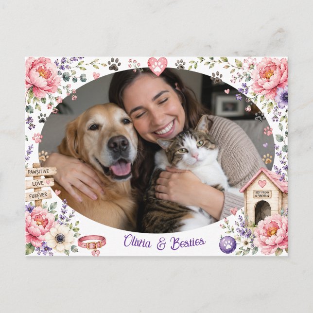 Custom Pet Mum Picture & Name Keepsake Postcard (Front)