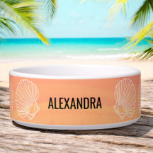 Custom Pet Name Orange Beach Sea Shells