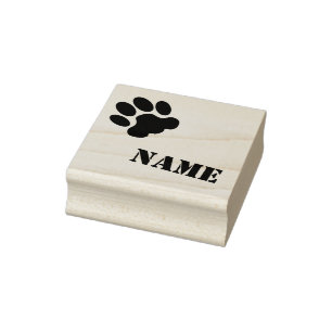 Custom Pet Name Stamp, custom pet stamp, paw print Rubber Stamp