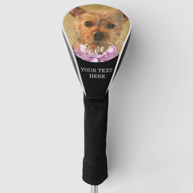 Custom Pet or Family Photo Text  Golf Head Cover (Front)
