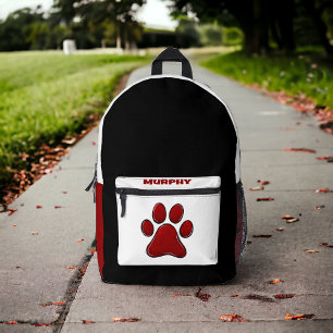 Custom Pet Paw / Dog Name Backpack for Pet Lovers
