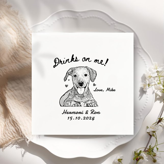 Custom Pet Personalised Simple Wedding Napkin (Creator Uploaded)