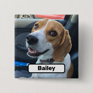 Custom Pet Photo 15 Cm Square Badge