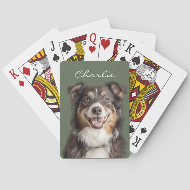 Custom Pet Photo And Name Playing Cards (Back)