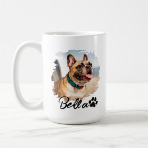 Custom Pet Photo and Name Typography Coffee Mug
