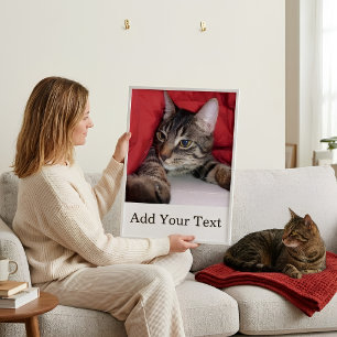 Custom Pet Photo And Optional Text Personalised Poster