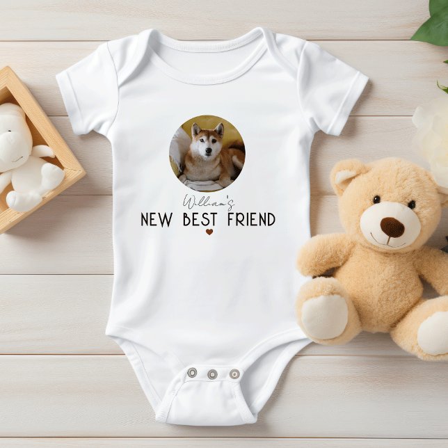 Custom Pet  Photo Baby - Personalised Dog Friend Baby Bodysuit (Creator Uploaded)