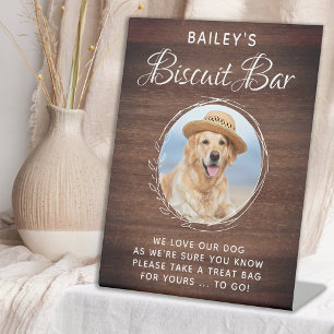 Custom Pet Photo Biscuit Dog Treat Wedding Favour Pedestal Sign