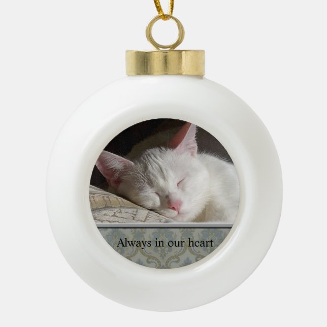 Custom Pet Photo Ceramic Ball Ornament (Front)