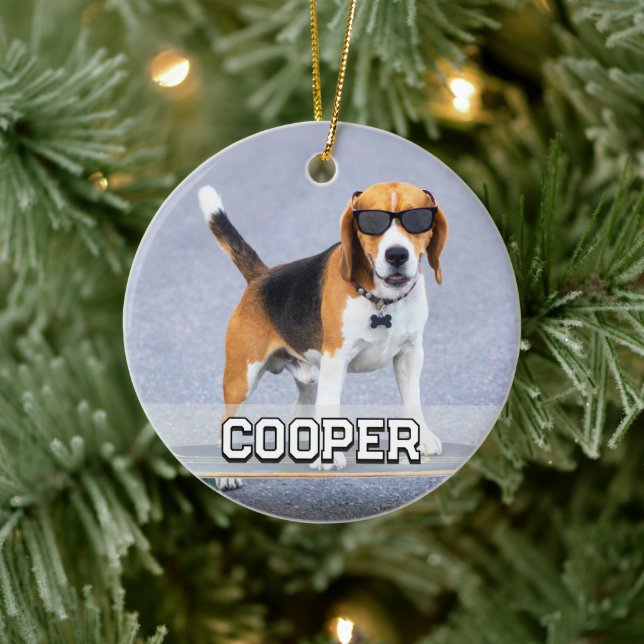 Custom Pet Photo Ceramic Ornament (Tree)