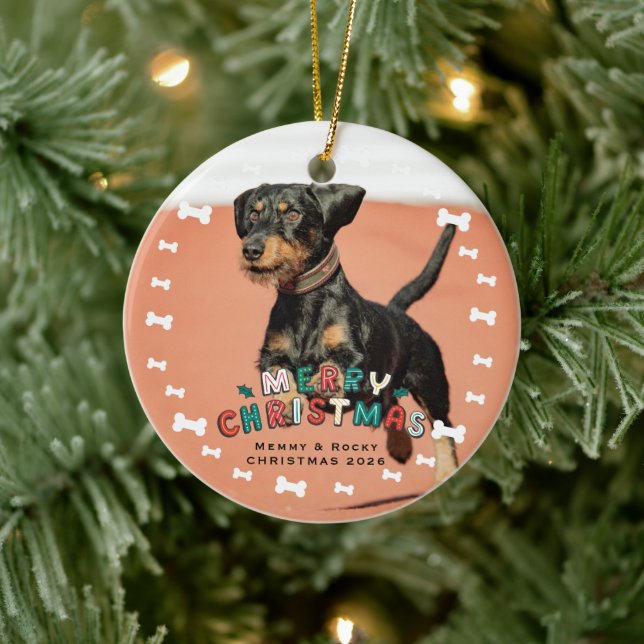 Custom Pet Photo Ceramic Ornament (Tree)