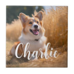Custom Pet Photo Ceramic Tile<br><div class="desc">Turn your favourite photo into a unique, personalised gift! Use a family picture, a cute pet photo, or any image you love to create something special. Perfect for holidays or any occasion, these gifts are sure to make your loved ones smile. Note: The photo shown is just an example. Please...</div>