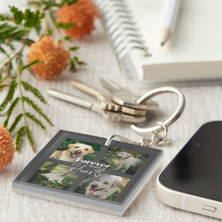 Custom Pet Photo Collage Memorial Keepsake Key Ring