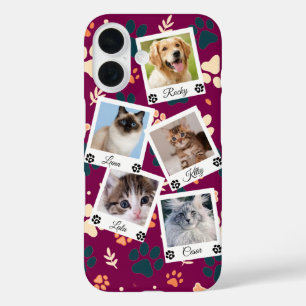 Custom Pet Photo Collage Phone Case with Names