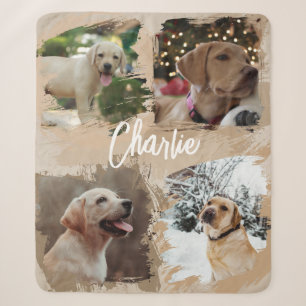 Custom Pet Photo Collage Photo Journey Keepsake Sherpa Blanket