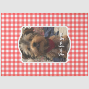 Custom Pet Photo Country Red Buffalo Check Plaid Tissue Paper
