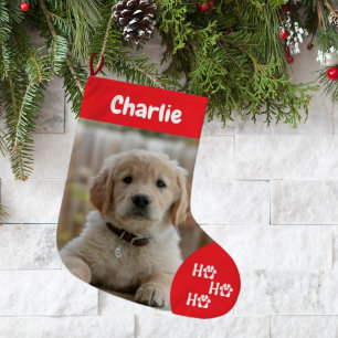 Custom Pet Photo Cute Dog or Cat Large Christmas Stocking