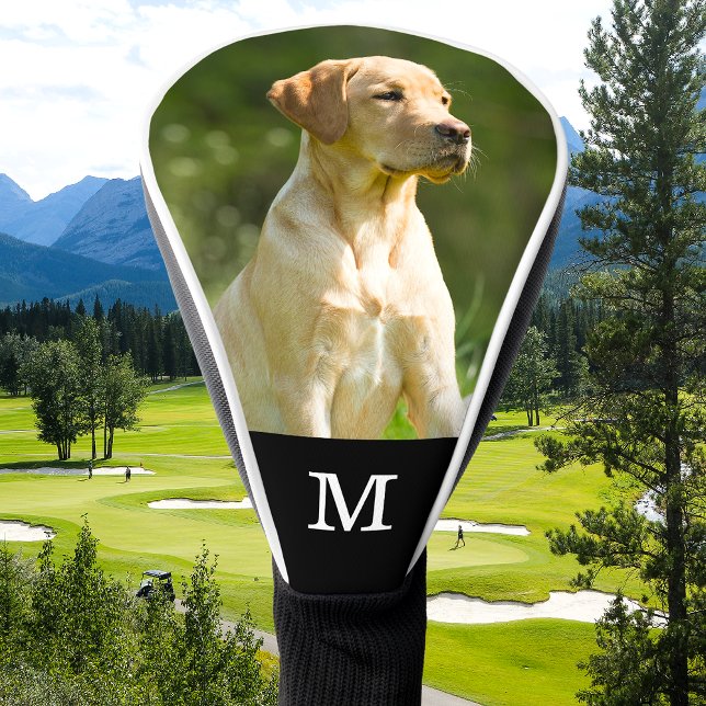 Custom Pet Photo Elegant Monogram Personalised Golf Head Cover (Creator Uploaded)