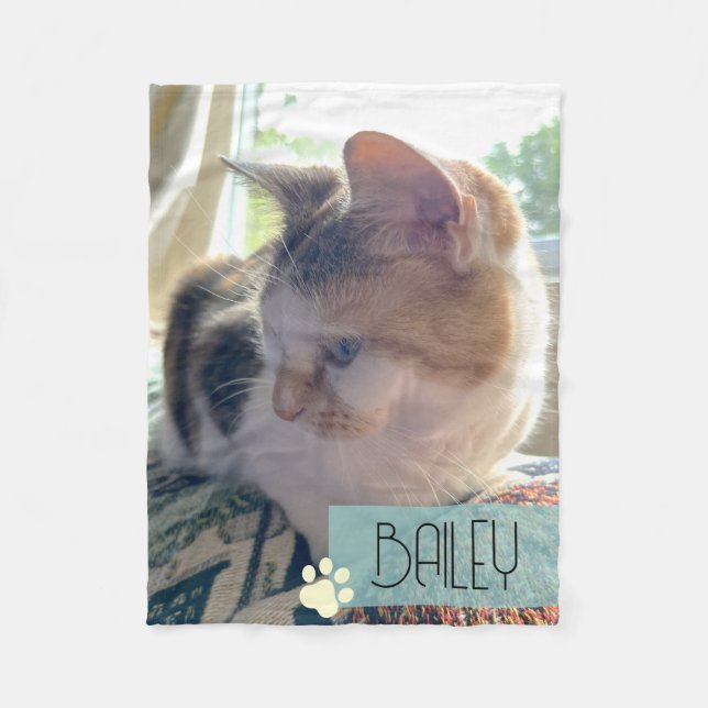 Custom Pet Photo Fleece Blanket - Personalised (Front)