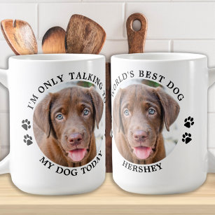 Custom Pet Photo Funny I'm Only Talking To My Dog Coffee Mug