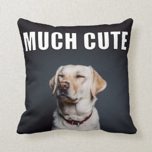 Custom Pet Photo Funny Much Cute Meme Style Cushion