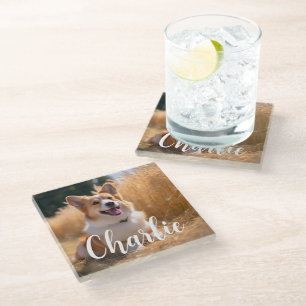 Custom Pet Photo Glass Coaster