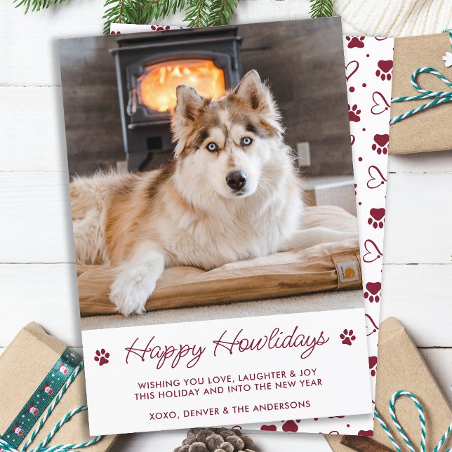 Custom Pet Photo Happy Holidays From The Dog Holiday Card (Creator Uploaded)