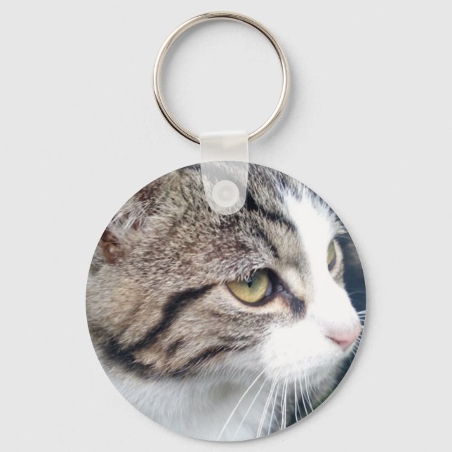 Custom pet photo image round button keychain (Front)