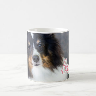 Custom Pet Photo & Love Text With Paws & Name Coffee Mug
