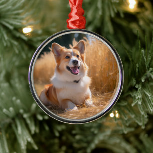 Custom Pet Photo Metal Ornament