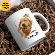 Custom Pet Photo Mug with Name & Modern Typography
