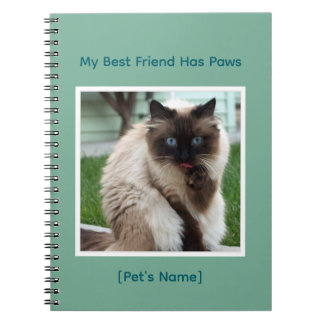 Custom Pet Photo & Name College Ruled Spiral       Notebook