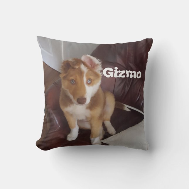 Custom Pet Photo & Name Cushion (Front)