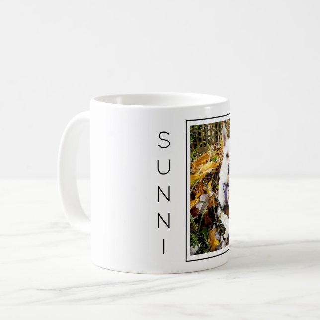 Custom Pet PHOTO, NAME Dog Lovers Fun Coffee Mug (Front Left)