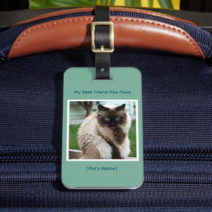 Custom Pet Photo & Name Double Sided Luggage Tag