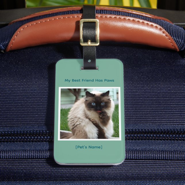 Custom Pet Photo & Name Double Sided Luggage Tag (Front Insitu 2)