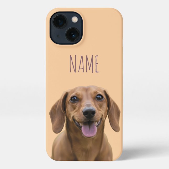 Custom Pet Photo & Name  iPhone Case (Back)