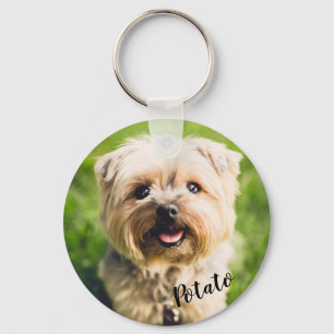 Custom Pet Photo & Name Keyring