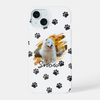 Custom Pet Photo & Name Modern Brushstroke Mug