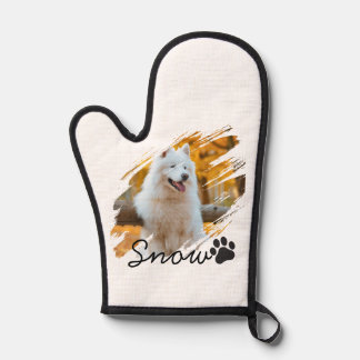 Custom Pet Photo & Name Modern Brushstroke Mug Oven Mitt