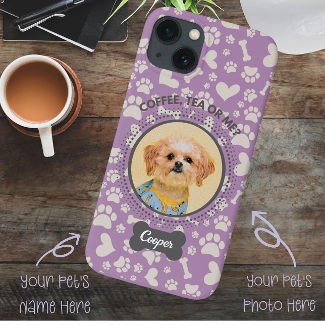 Custom Pet Photo & Name Phone Case - Unique Gift (Personalized phone case with your pet's photo and name.)