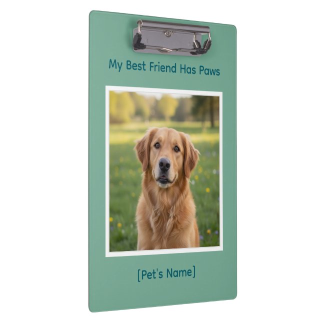 Custom Pet Photo & Name, school & work Clipboard (Right)