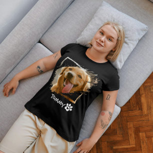 Custom Pet Photo & Name T-Shirt with Modern Typogr